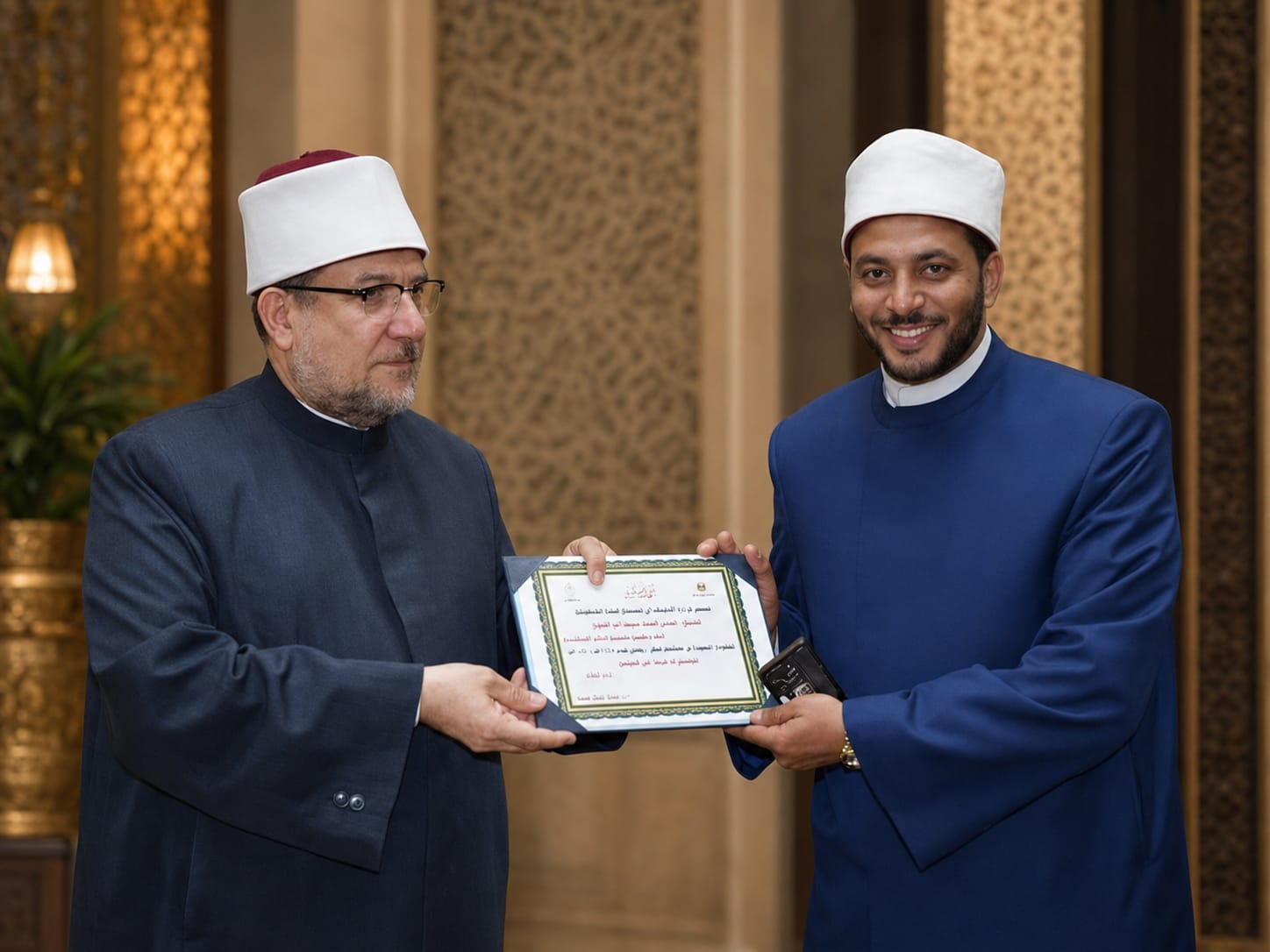 تكريم الشيخ حسان الزهيري بشهادة تقدير