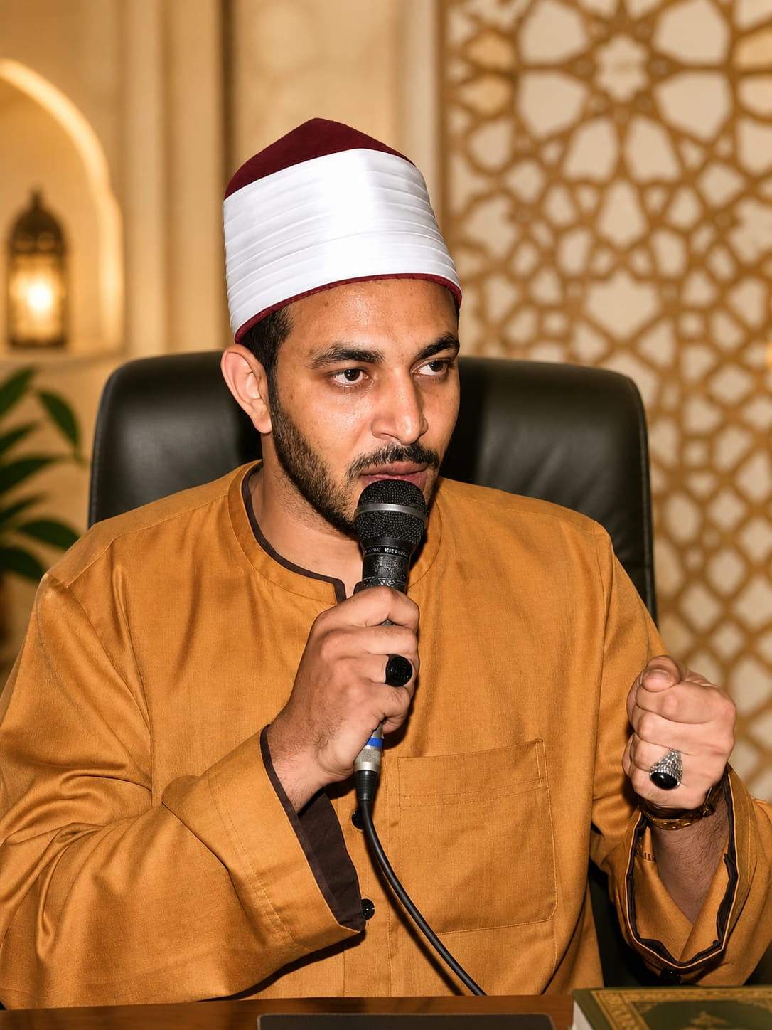 الشيخ حسان الزهيري أثناء شرح درس ديني